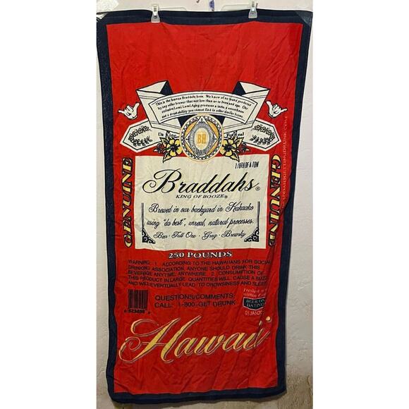 Braddahs Beach Towel Hawaii 56x30 - Picture 1 of 4